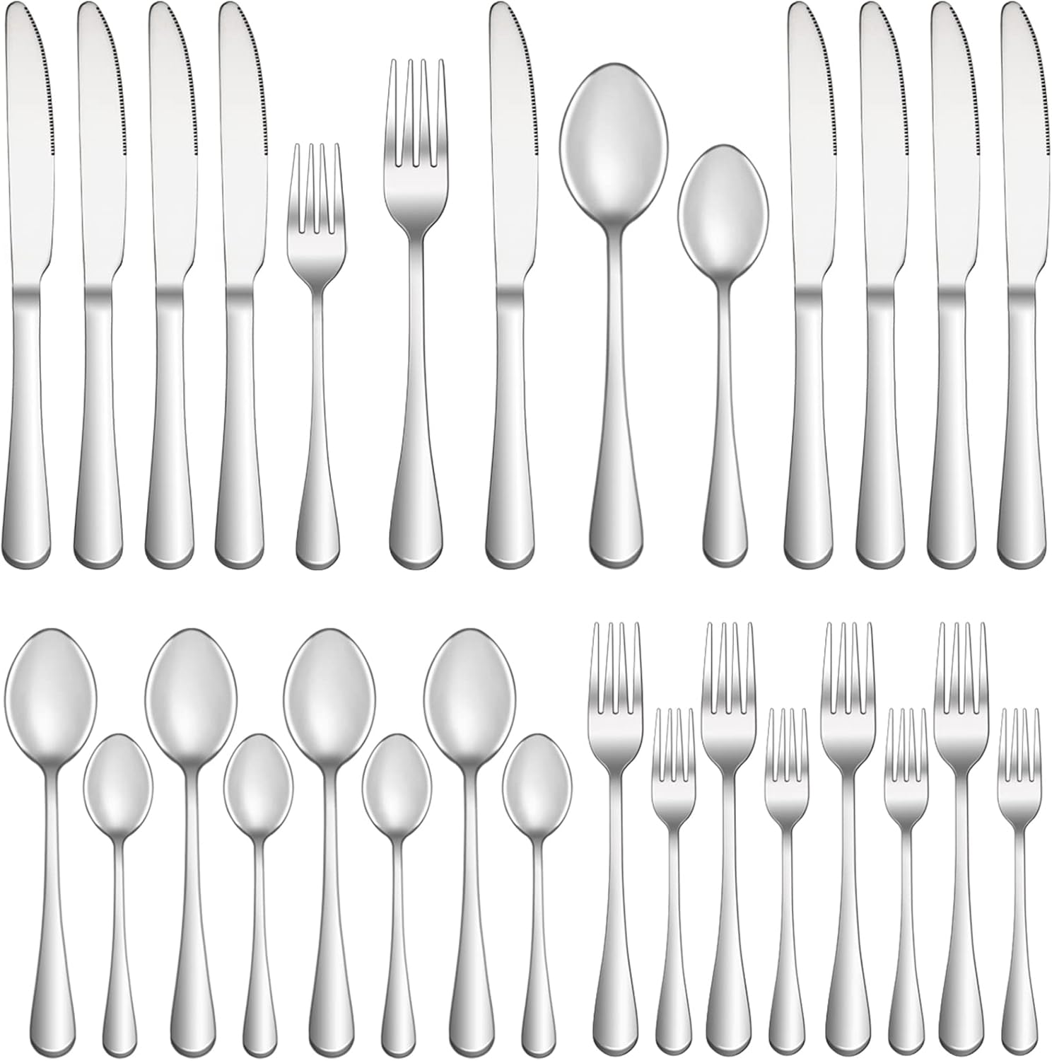 20 Piece Silverware Set For 4, Premium Stainless Steel Flatware, Mirror Polished Forks, Knives & Spoons, Dishwasher Safe - View 2