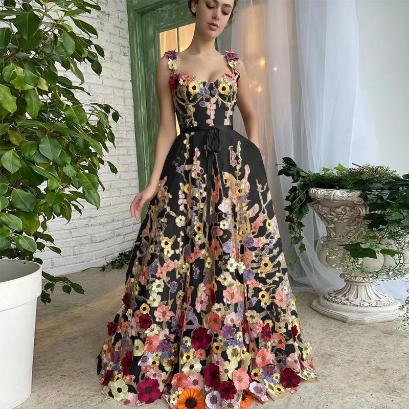 Sevintage Exquisite 3D Flowers Prom Dresses Sweetheart - View 6