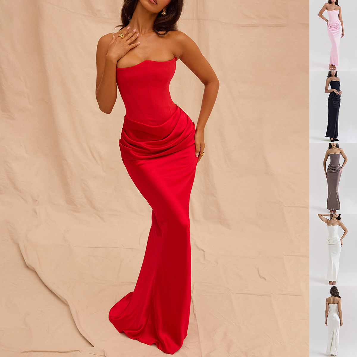 Slim Tube Top Long Dress Sexy Fashion Bandeau Backless Party Evening Dresses For Women Clothing - View 6