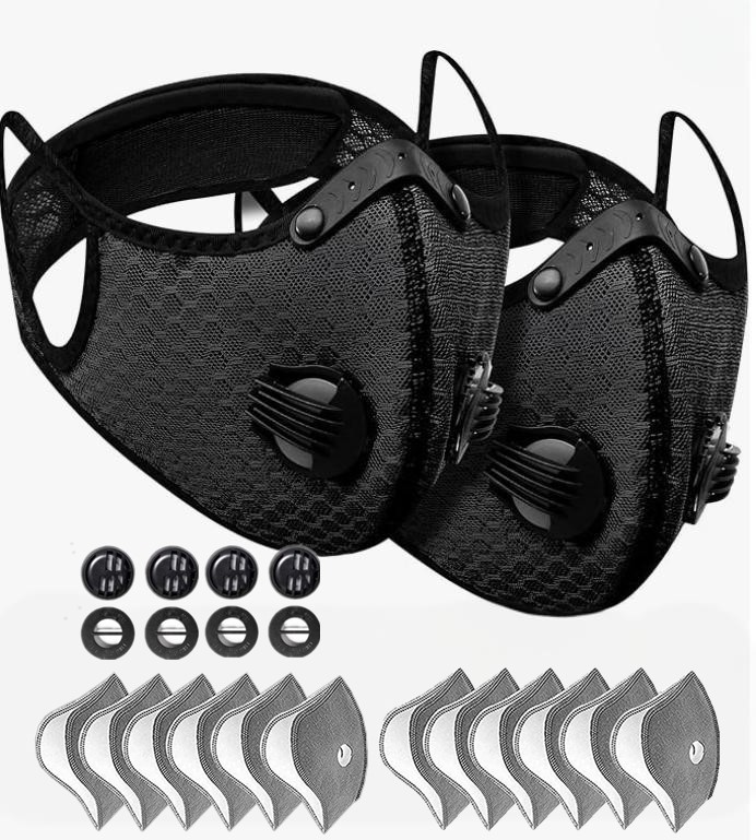 Sport Mask Cycling Face Mask Activated Carbon Filter Breathing Valves With Filter - View 4