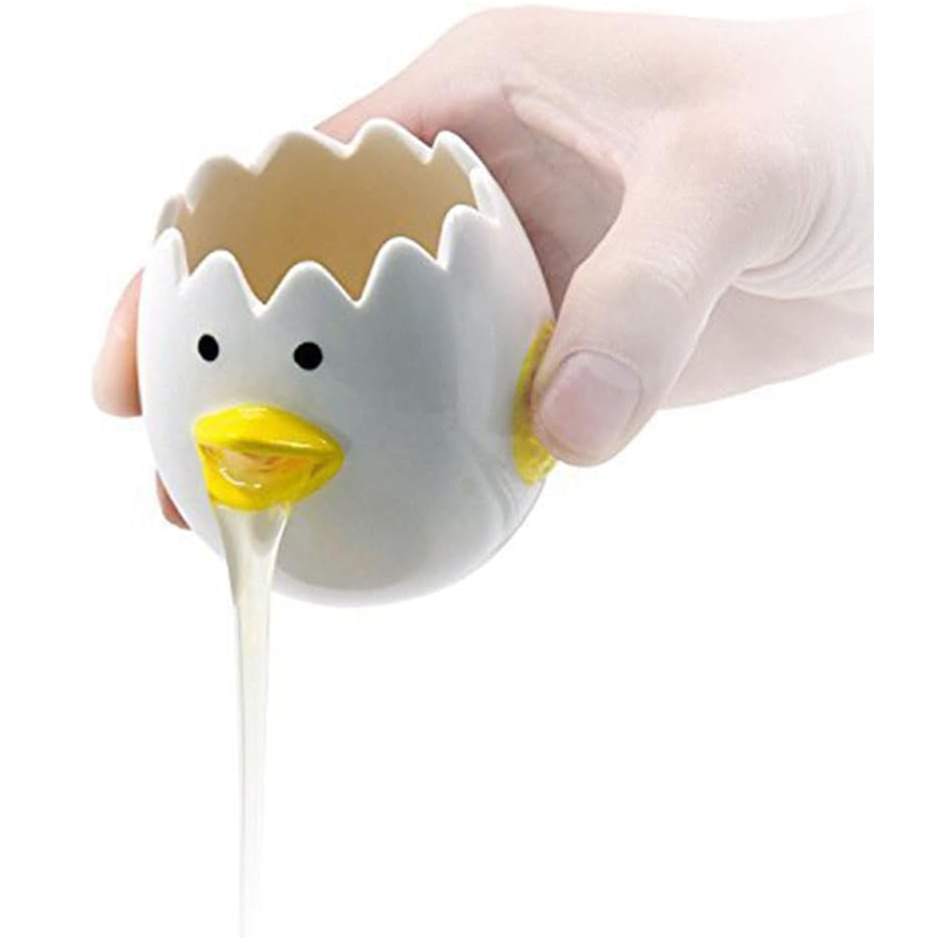 LuoCoCo Novelty Ceramic Chicken Egg Yolk Separator Cute Vomiting Egg White Filter & Baking Tool Yellow - View 6
