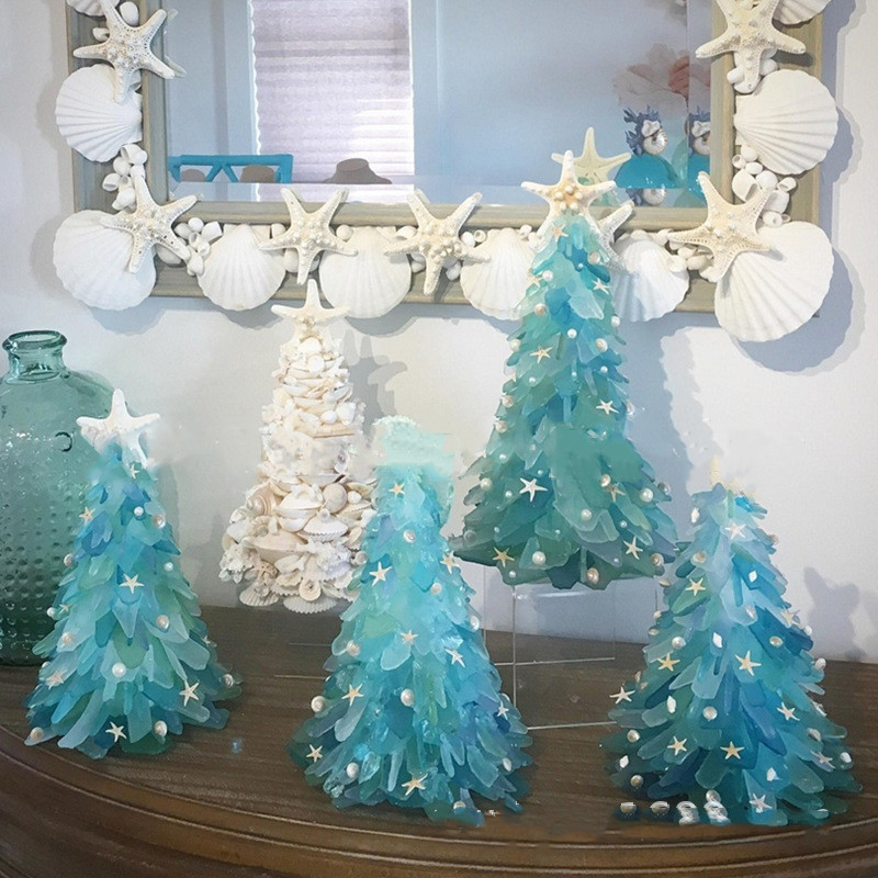 DIY Christmas Decoration Blue Christmas Tree Glass Creative Unique Decoration - View 5